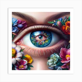 Eye Of Flowers Art Print