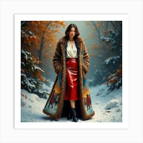 Woman In A Fur Coat 16 Art Print