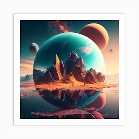 Planets In Space 6 Art Print