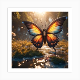 Butterfly In The Forest Art Print