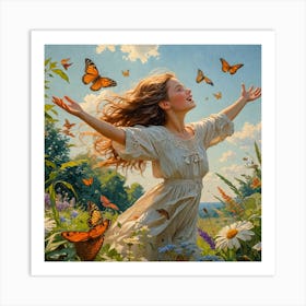 Butterfly Girl Art Print