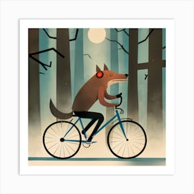 Fox On A Bike 7 Art Print