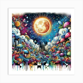 Psychedelic City 13 Art Print