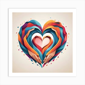 Love Heart With Hands Art Print