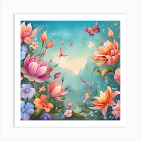 Lotus Flower Background Art Print