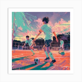 Soccer Players Playing Soccer Art Print