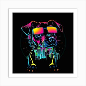 Dj Dog Art Print