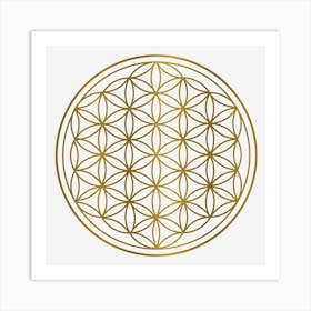 Gold Flower Of Life Sacred Geometry Art Print