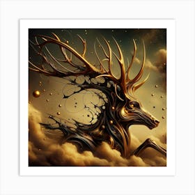 Deer In The Clouds Art Print