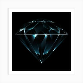 Diamond On Black Background Poster