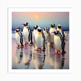 Colony of penguins 7 Art Print