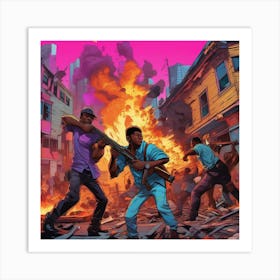 Riot In The City Art Print