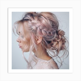 Woman With Braided Hair Art Print