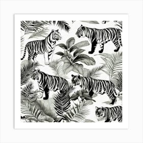 Animals in jungle Art Print