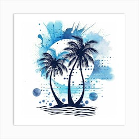 Palm Trees On The Beach 6 Art Print