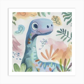 Cute Muted  Iguanodon Dinosaur 2 Art Print