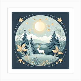 Deer In The Forest 13 Art Print