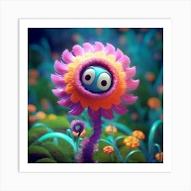 Flower With Eyes Art Print