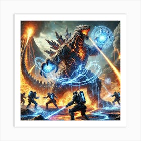 Kaiju Handlers Elemental Training Art Print