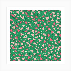 A Seamless Pattern Featuring abstract Polygons Sharp Edges Shapes With Edges, Flat Art, 131 Art Print