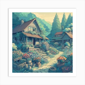 Village In The Countryside Art Print