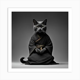 Samurai Cat 2 Art Print