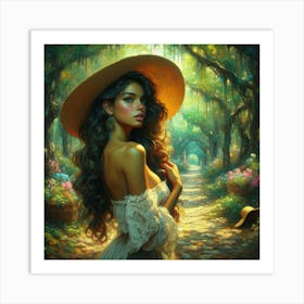 Woman In A Hat12 Art Print