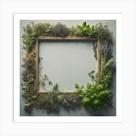 Frame Created From Herbs On Edges And Nothing In Middle Haze Ultra Detailed Film Photography Lig (1) Art Print