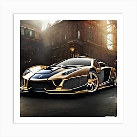 Gold Lamborghini 8 Art Print