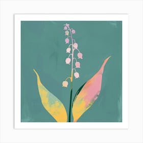 Lily Of The Valley 1 Square Flower Illustration Art Print