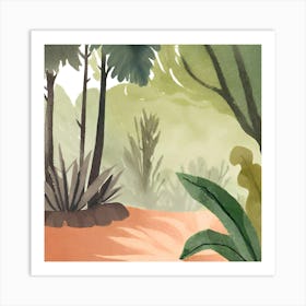 Watercolor Illustration Of A Jungle Art Print