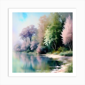 River By The Lake Art Print