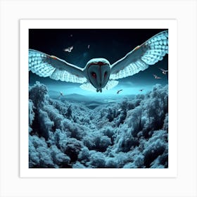 Owl In The Forest 6 Art Print