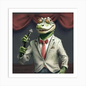 Crocodile Comedian Art Print