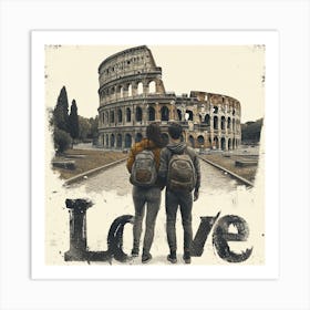 Across country love Rome Art Print