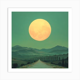 Full Moon Over Tuscany 1 Art Print