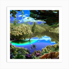 Lake In The Forest Art Print