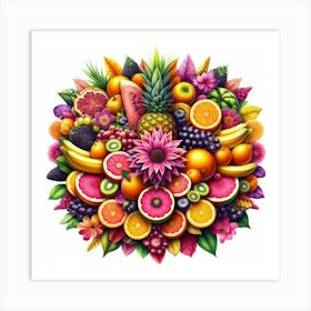 Colorful Fruit Arrangement Art Print