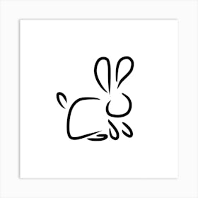 Line Art Rabbit Art Print