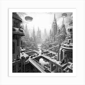 Futuristic City 25 Art Print