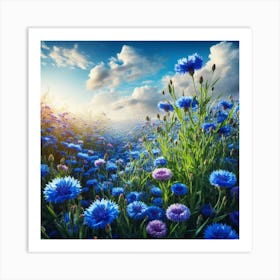 Field Of Cornflowers Art Print