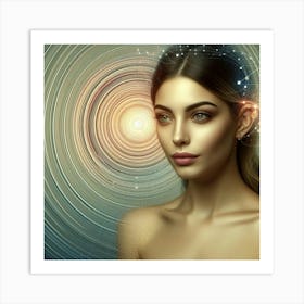 Beautiful Young Woman Meditating Art Print