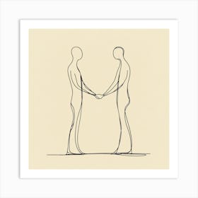 Two People Holding Hands Art Print