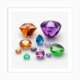 Colorful Gems Art Print