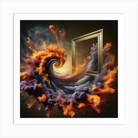 Frame With Smoke Art Print