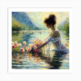 Girl In The Water 1 Art Print