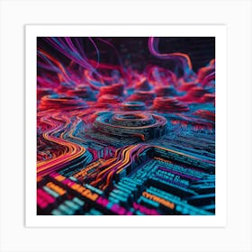 Abstract Computer Circuit Board Art Print