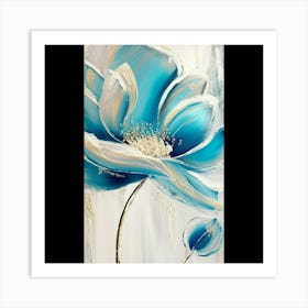 Blue Flower Painting 1 Art Print