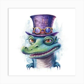 Alligator In A Top Hat Poster