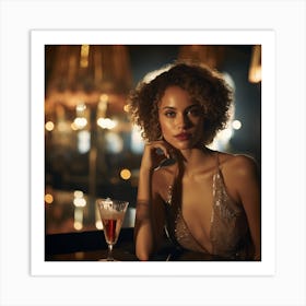 Nathalie Emmanuel on night Art Print